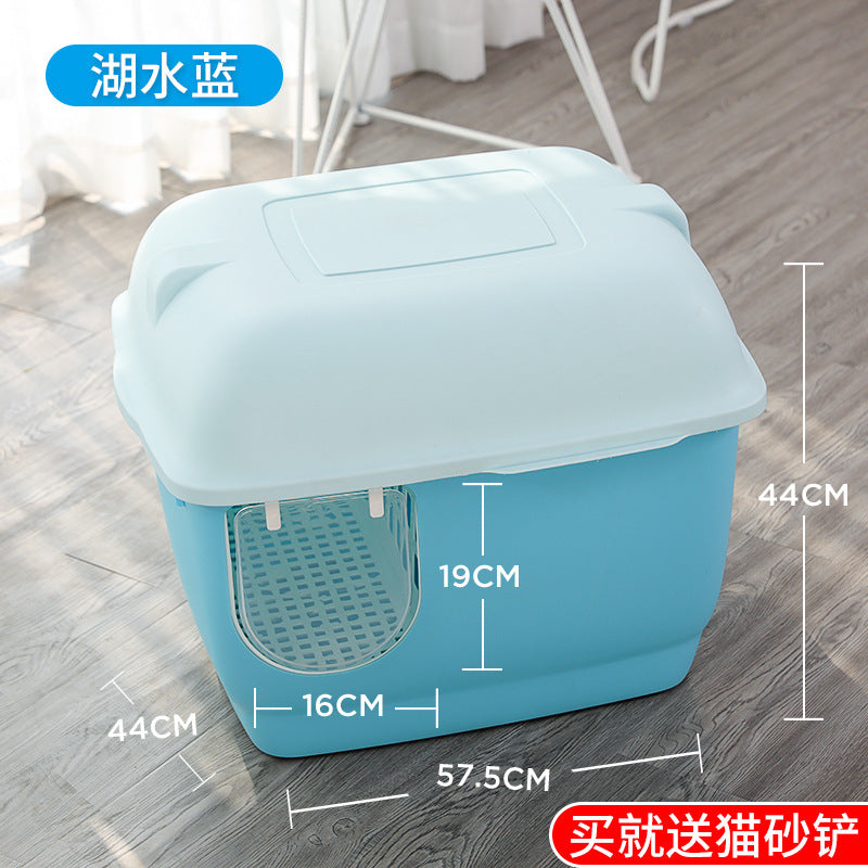 Large-capacity corridor-style cat litter box; Fully enclosed; Prevent sand from being brought into the house. Isolate odors and unpleasant smells; Dry-wet separation Large capacity, suitable for multi-cat families