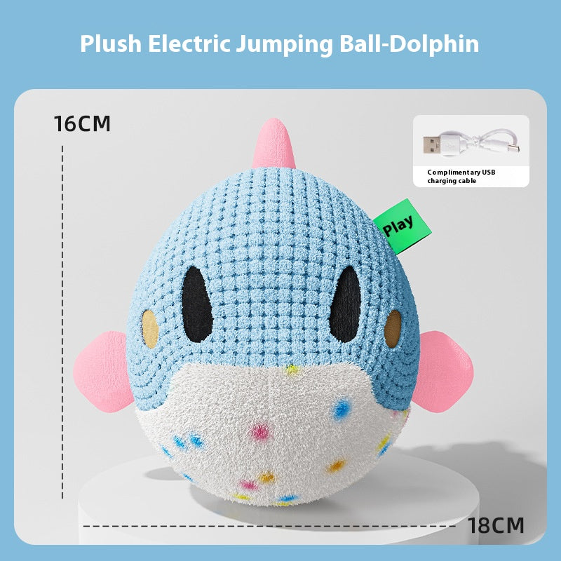 Dog toy electric jumping ball; A pet self-entertainment and boredom relief tool; A sound-grinding teething toy that can withstand biting
