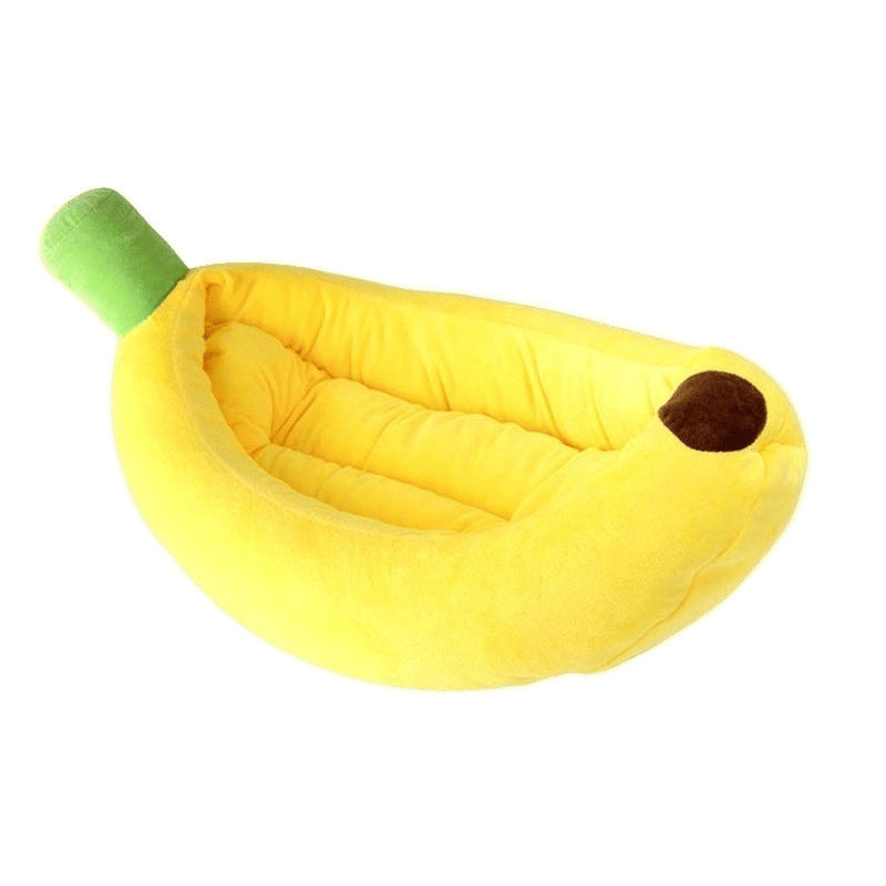 Banana boat-shaped pet bed; Wholesale detachable and washable all-season pet beds for dogs. Warm cat bed