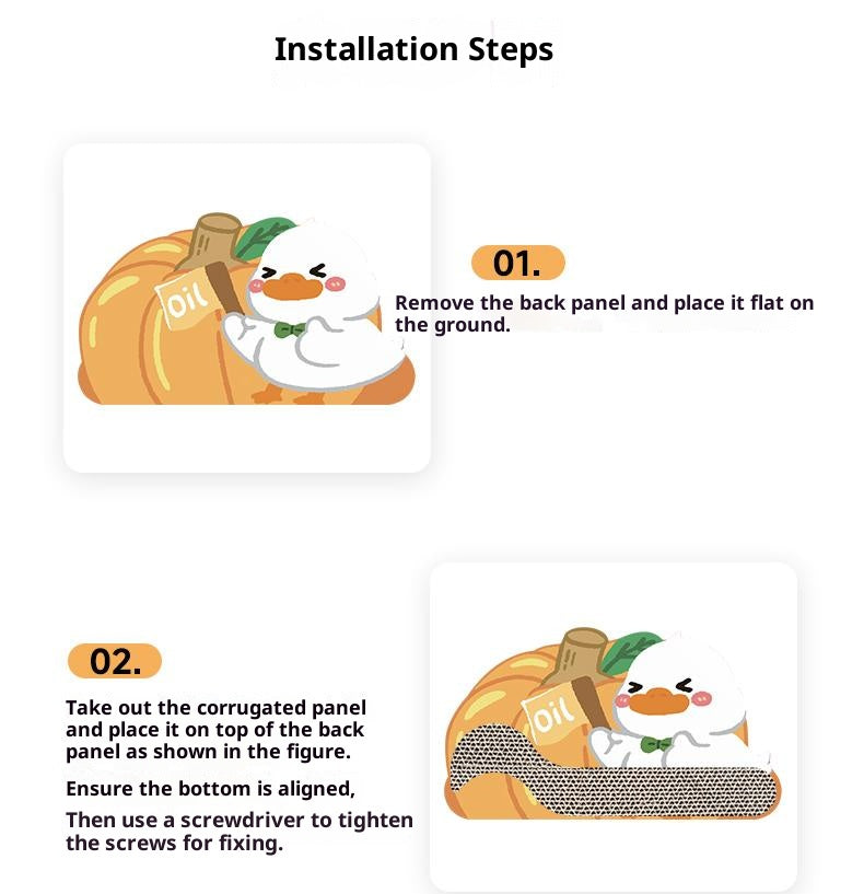 Extra-large cat scratch-board sofa; Wear-resistant and does not shed chips; Cat scratch-board corrugated paper cat bed integrated; Suitable for all seasons