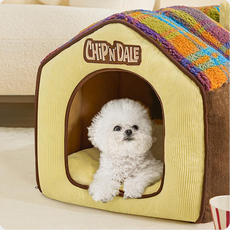 Winter warm pet bed; Small and medium-sized dogs suitable for all seasons; Luxury villa cat house