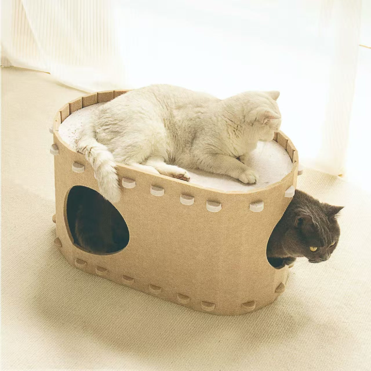 Cross border cat nest is wear-resistant, shavings resistant, scratch resistant, double-layer cat nest, universal all season anti scratch, large space felt cat nest
