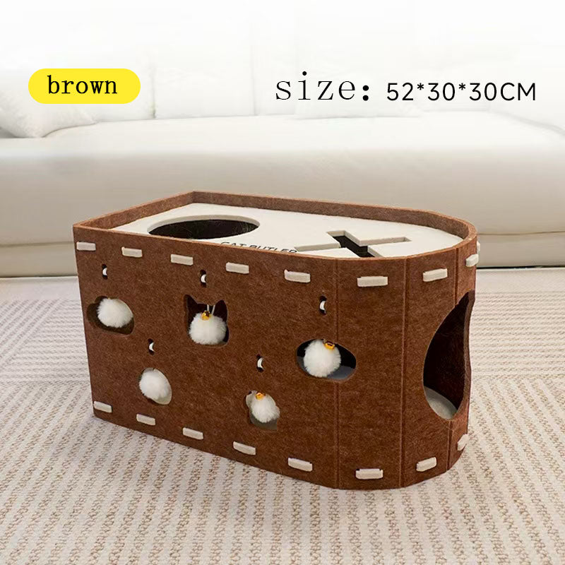 Cross border cat nest is wear-resistant, shavings resistant, scratch resistant, double-layer cat nest, universal all season anti scratch, large space felt cat nest