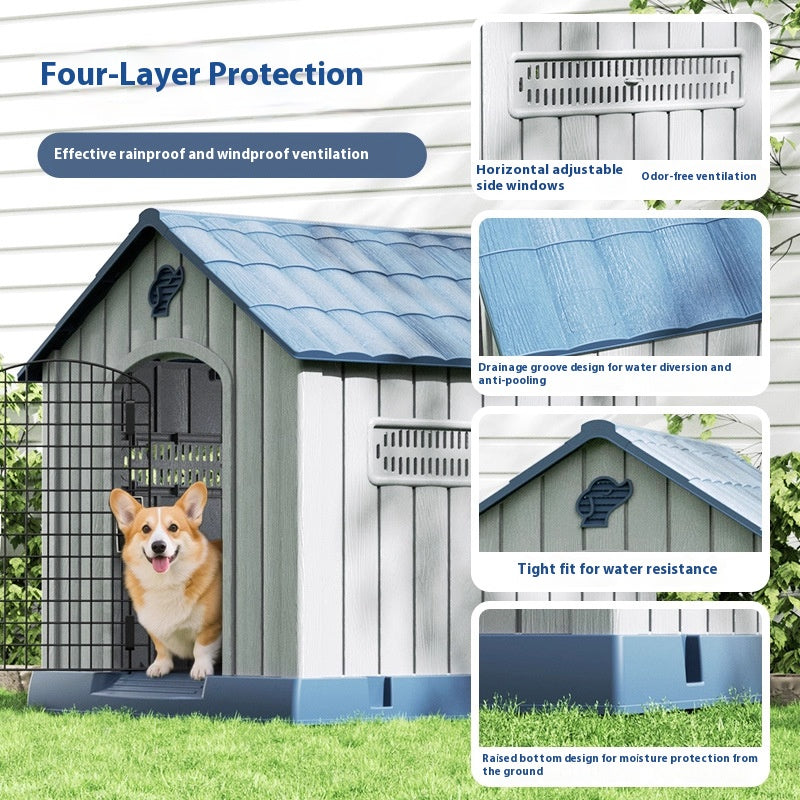 Medium-sized dog in an outdoor kennel Suitable for all seasons; Cold and rain protection; Pet winter dog house villa; Outdoor dog house