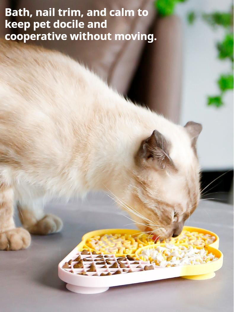 Pet ice cream color-blocked licking mat; Pet bowl silicone licking mat; Slow food mat, smart slow food bowl