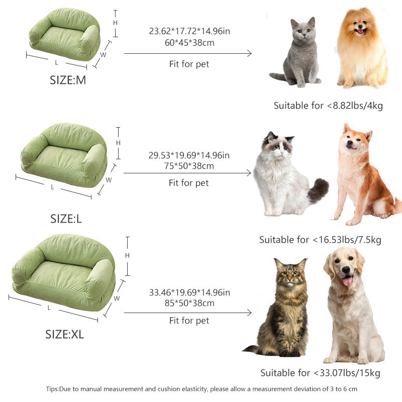 Winter warm pet sofa All-season cat and dog bed; Detachable and washable pet bed; Pet supplies