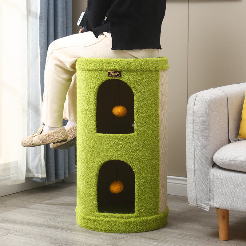 The cat scratch board is integrated with the nest. Cat Villa Multi-layer cat climbing frame Pet supplies