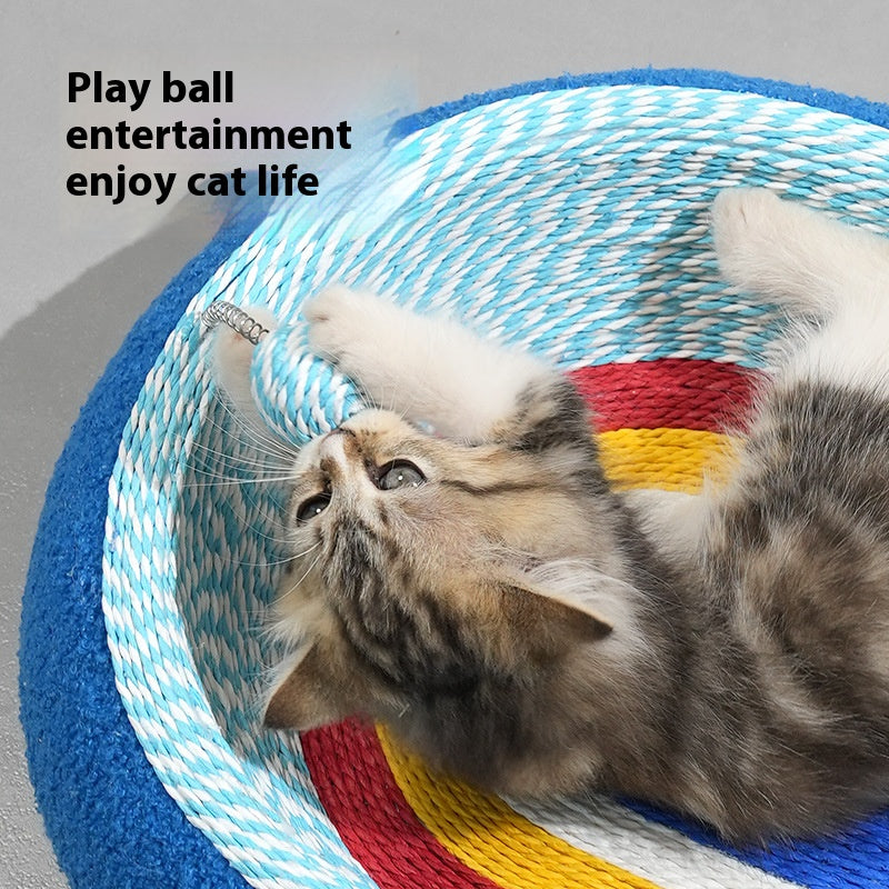 Starry sky rope cat scratch board and cat bed integrated. Large-sized cats, scratching cats, ball scratching cats, basin scratching cats toys