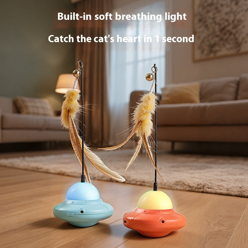 Multi-functional cat toy; Laser + cat teaser two-in-one pet cat toy