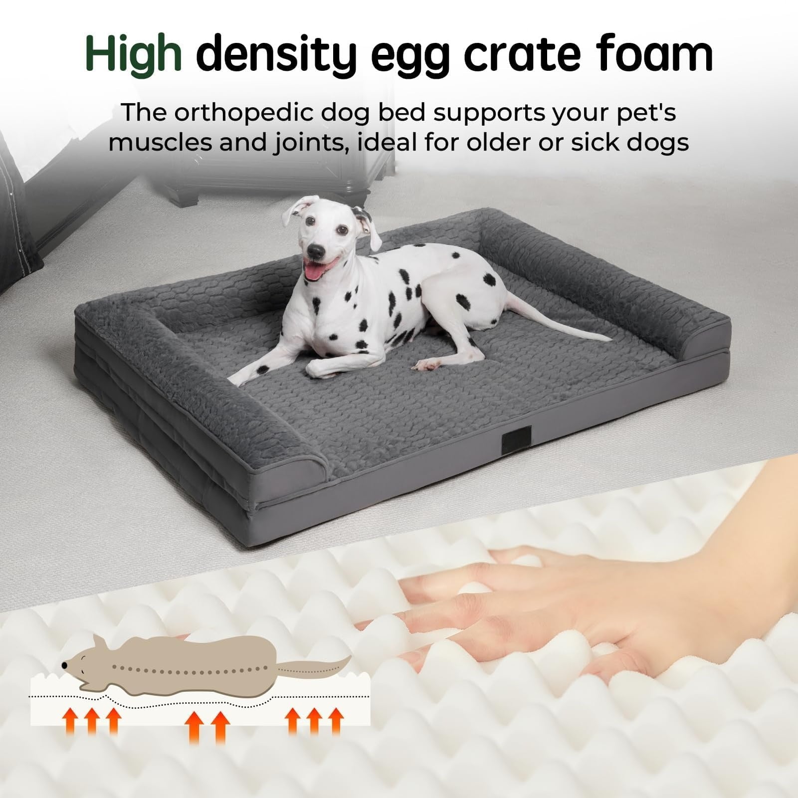Detachable memory foam dog bed; Four-season universal cool fabric dog bed; The dog bed can be washed and disassembled in summer