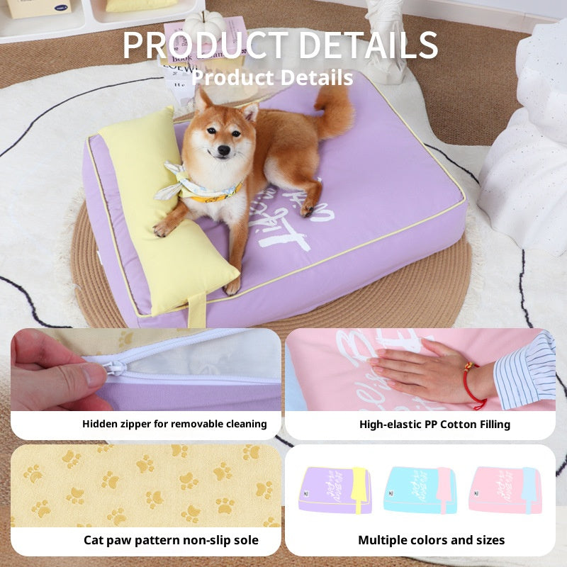 Pet dog bed mat All-season sofa cushion; Detachable and washable; Small and medium-sized dog and cat beds, puppy beds