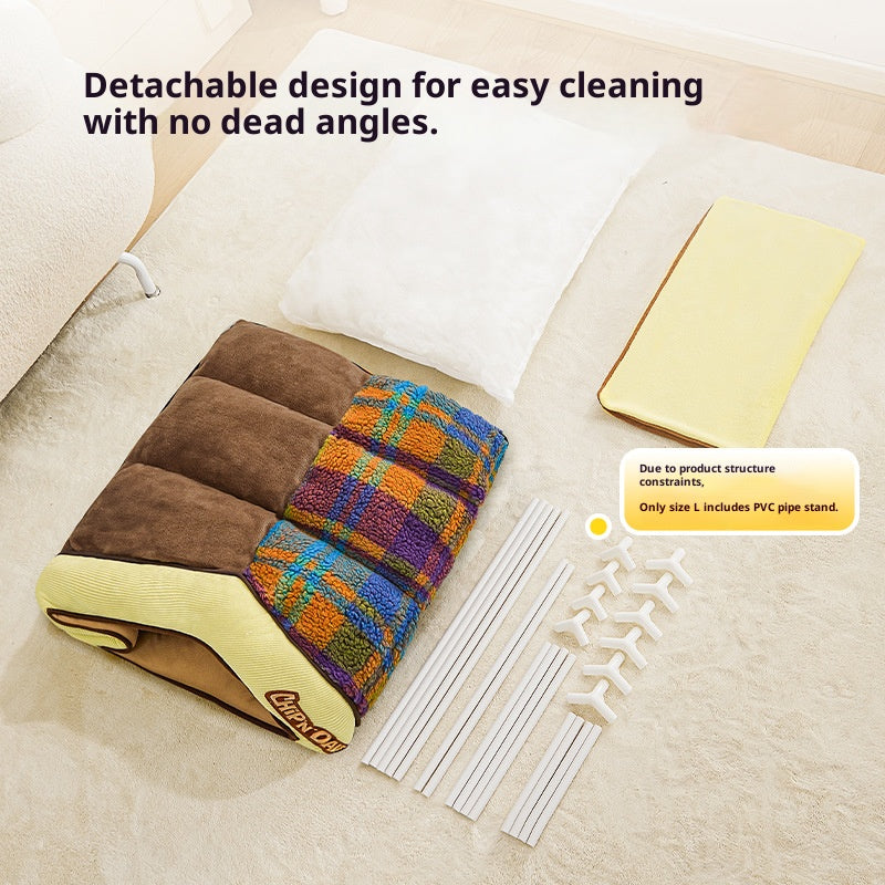 Winter warm pet bed; Small and medium-sized dogs suitable for all seasons; Luxury villa cat house