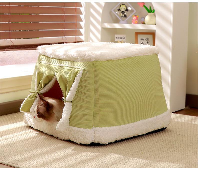 Winter warm pet beds and cat beds; Heat storage and warmth preservation Closed design Neither too hard nor too soft; Comfortable and soft; Multiple uses available all year round