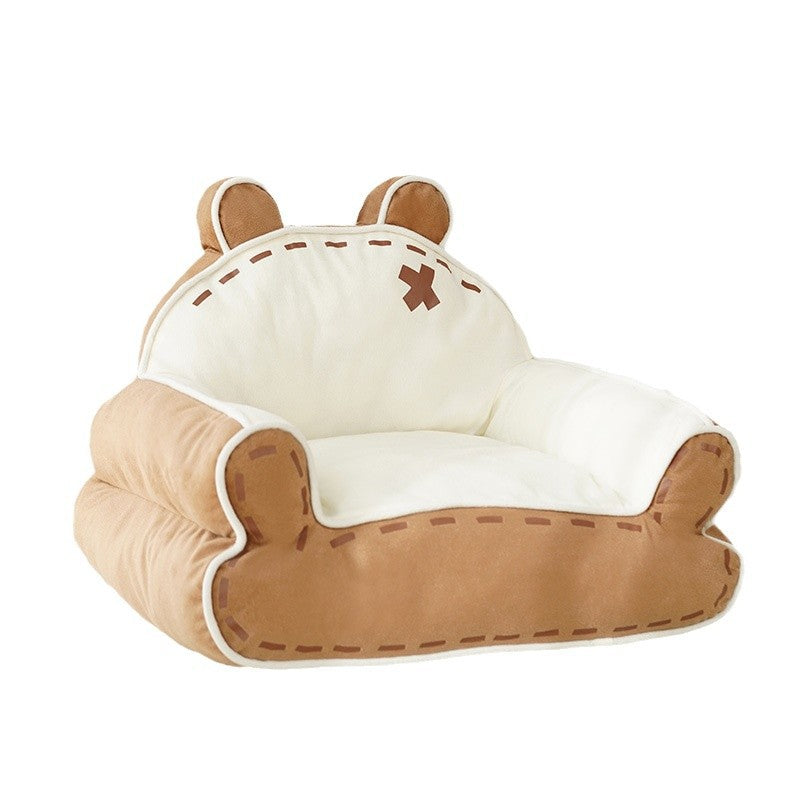 Little Bear pet sofa cat bed Suitable for all seasons; Thickened and warm winter sleeping pad; Cat supplies