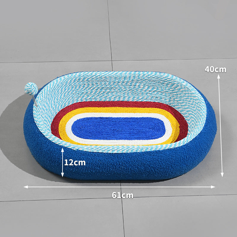 Starry sky rope cat scratch board and cat bed integrated. Large-sized cats, scratching cats, ball scratching cats, basin scratching cats toys