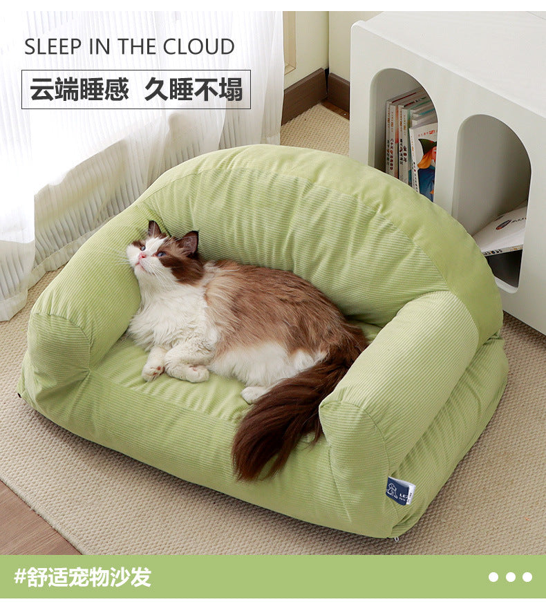 Winter warm pet sofa All-season cat and dog bed; Detachable and washable pet bed; Pet supplies