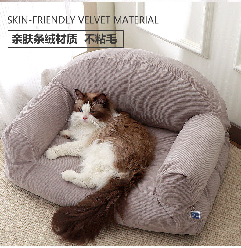 Winter warm pet sofa All-season cat and dog bed; Detachable and washable pet bed; Pet supplies