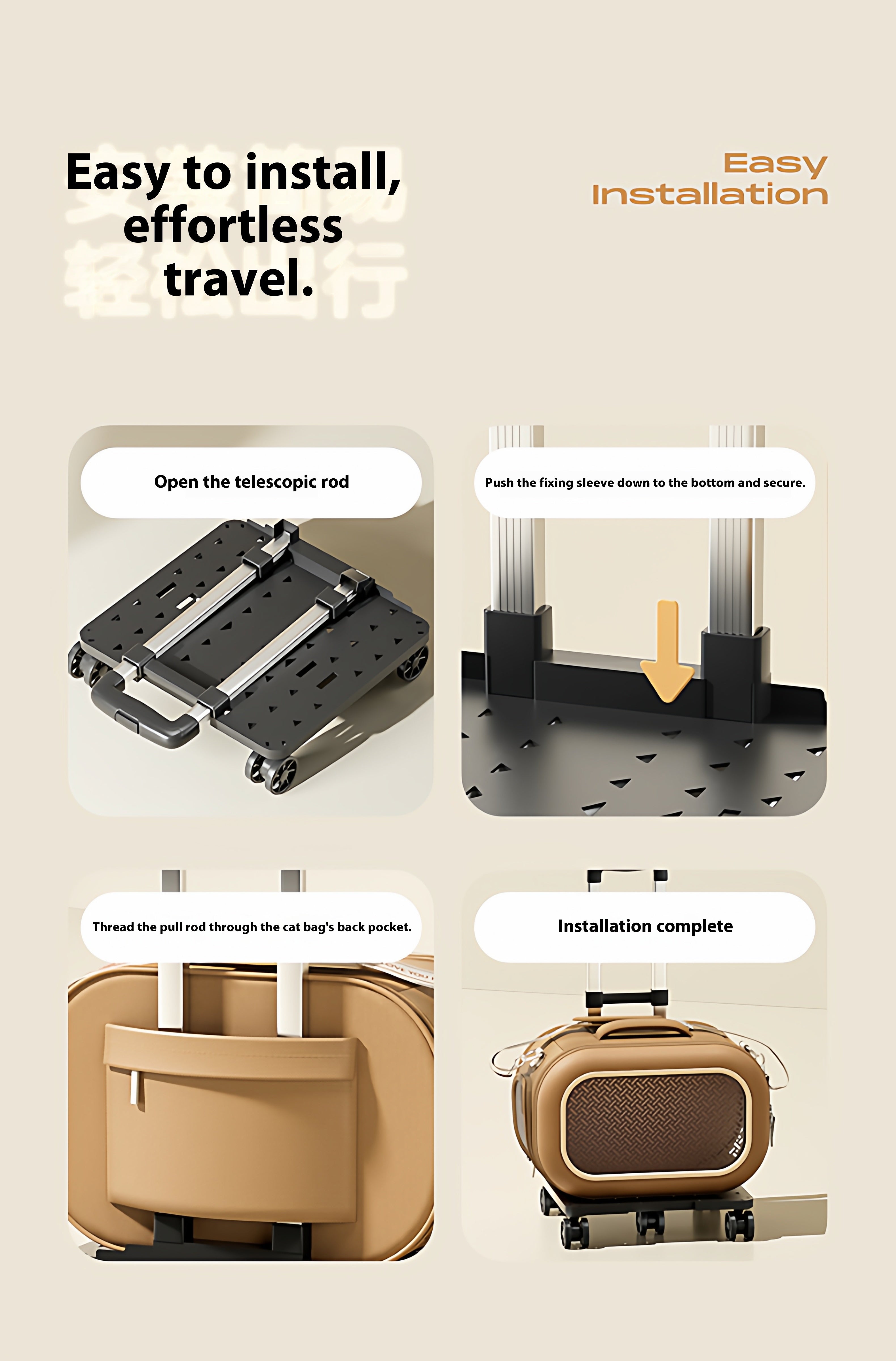 Multi-functional portable pet bag The cat bag is portable for going out. Large-capacity cat hand-held suitcase with pet handle