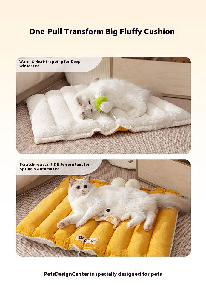 Dual-purpose tunnel mat cat bed cat mat; Play and sleep integrated cat bed Pet supplies