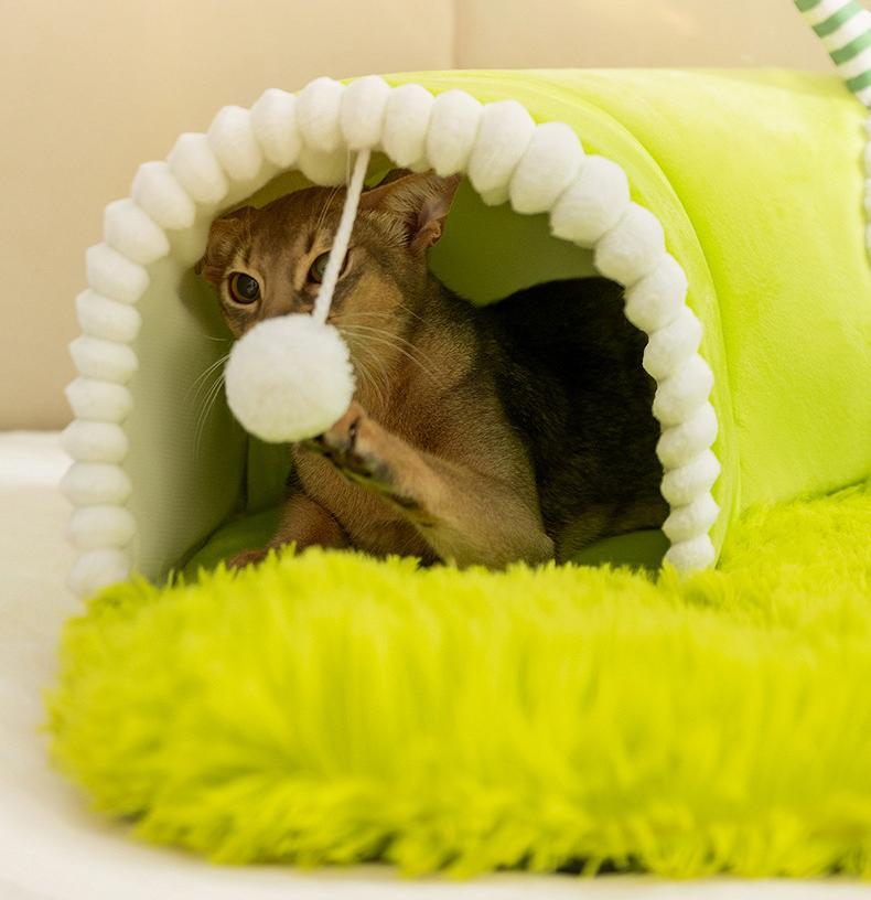 Tunnel cat bed All-season universal Cat Tunnel Detachable and washable; Drilling a hole to amuse oneself and relieve boredom; A safe cat bed that combines play and sleep