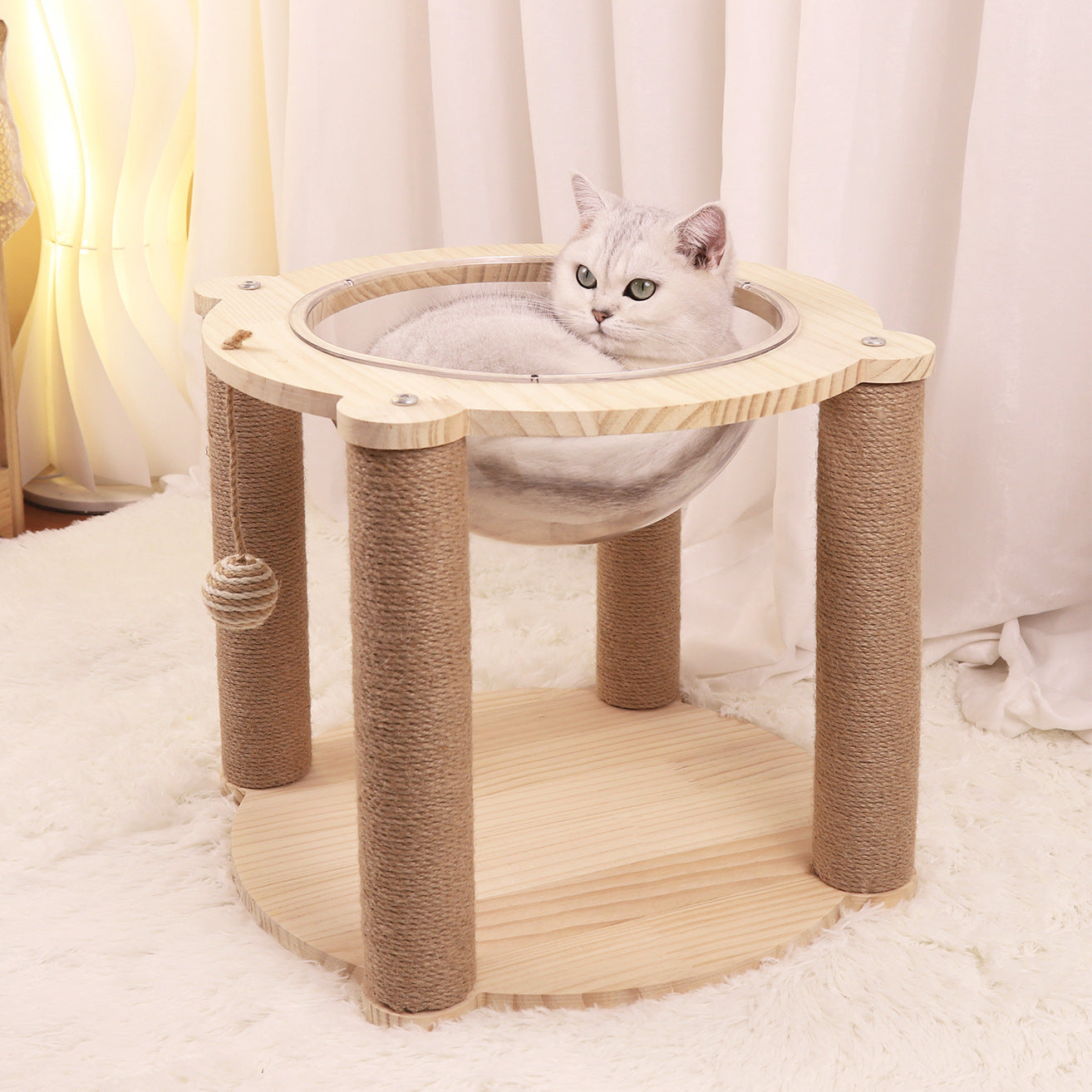 Small acrylic spacecraft cat nest cat climbing frame cat scratch column cat tree cat nest integrated cat house cat scratch board cat cage