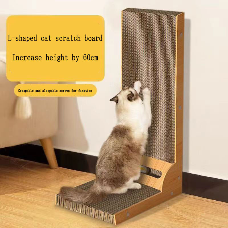 L-type cat scratch board, vertical wear-resistant and shavings free, large cat scratch board, scratch resistant and anti scratch sofa, corrugated paper cat supplies
