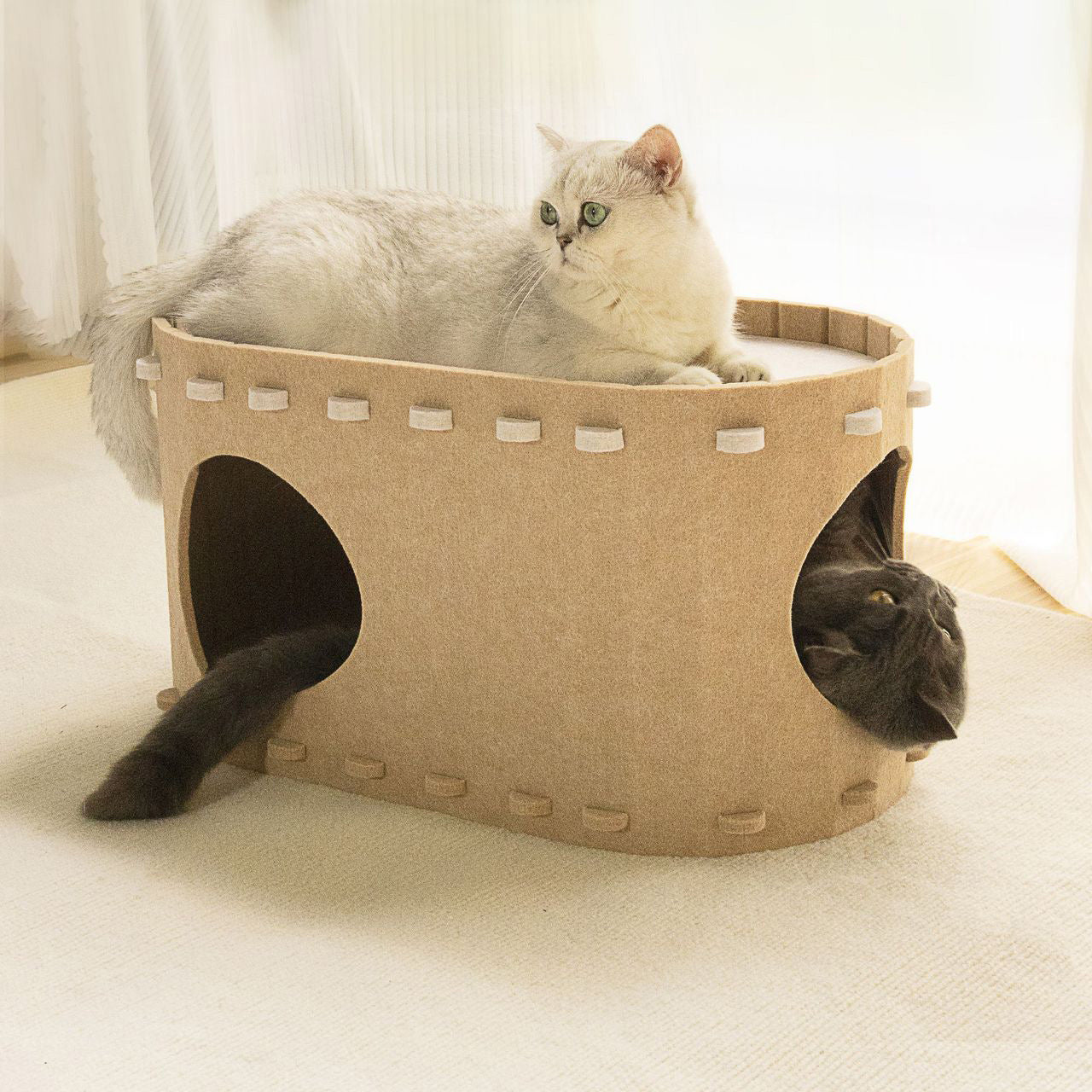 Cross border cat nest is wear-resistant, shavings resistant, scratch resistant, double-layer cat nest, universal all season anti scratch, large space felt cat nest