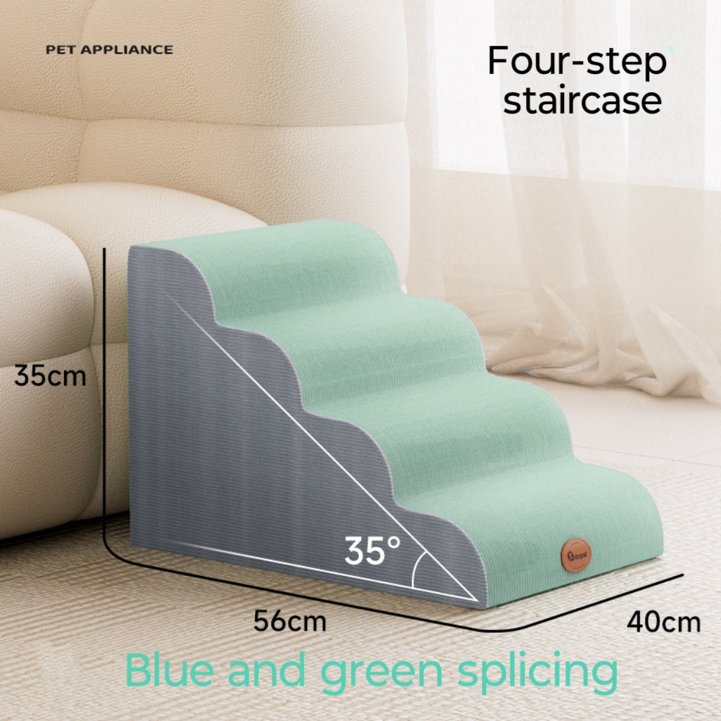 Solid-color movable sponge anti-slip pet staircase; The little dog by the bedside is climbing the ladder. Step slope bed; Suitable for small and medium-sized dogs