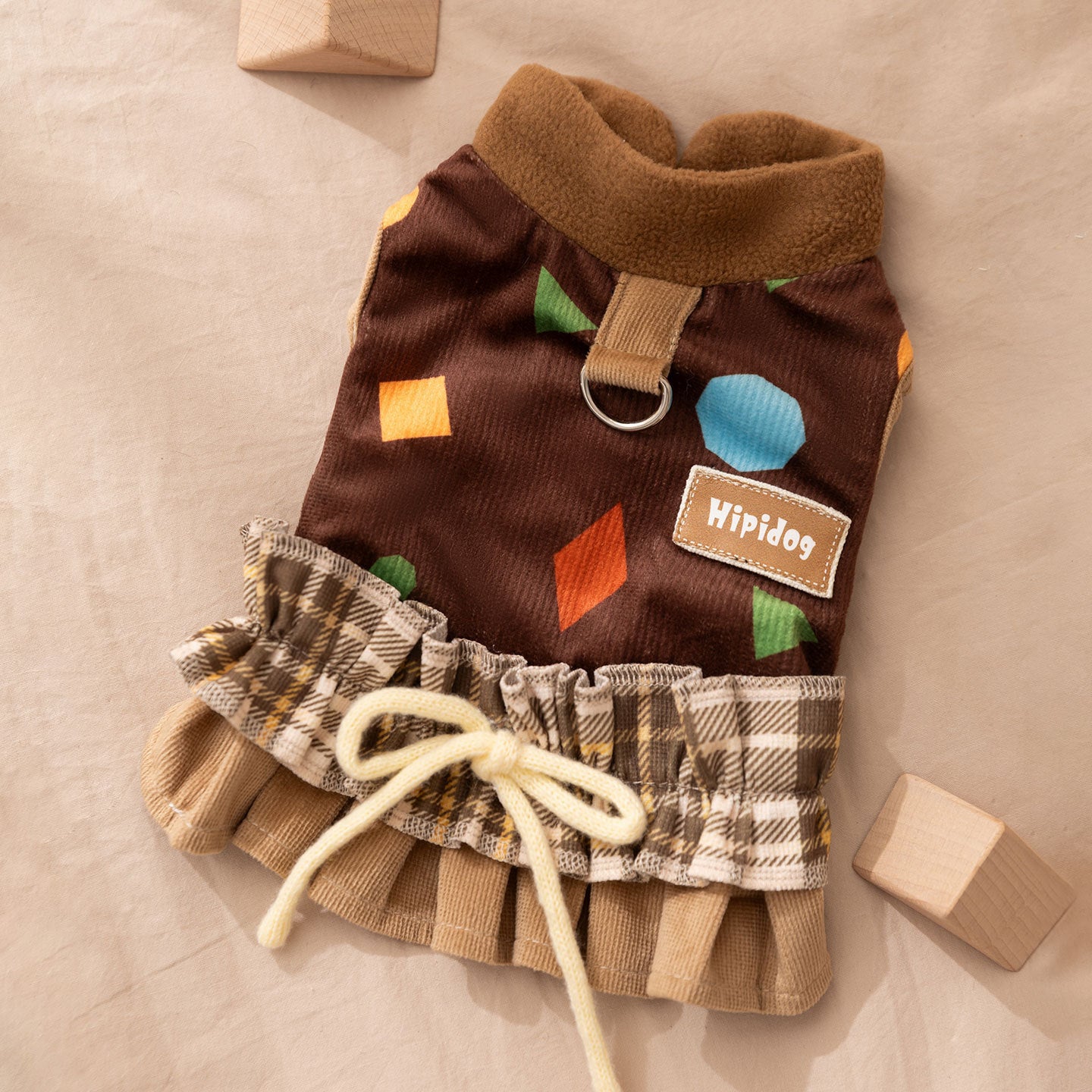 Warm corduroy princess-style cotton-padded jackets and skirts for small and medium-sized dogs in autumn and winter; Cat teddy pet dog clothes