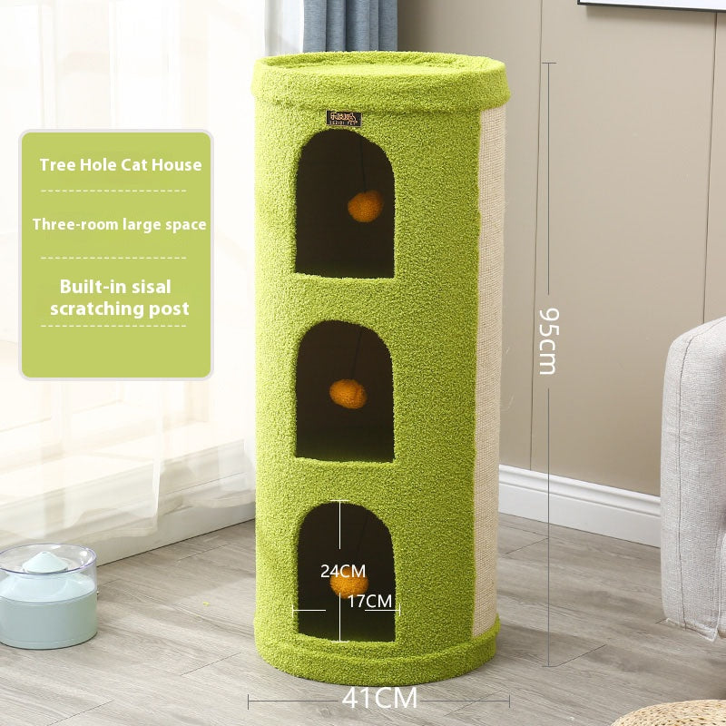 The cat scratch board is integrated with the nest. Cat Villa Multi-layer cat climbing frame Pet supplies