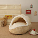 Mango-shaped cat bed Winter warm, enclosed and secure cat bed; Cats sleep in their beds, dog beds, sofas, and cat shelters