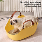 Portable Cat Litter Box Basket Large Car-mounted Cat Litter Box Foldable Portable Cat Toilet Outdoor Carry Splash-proof
