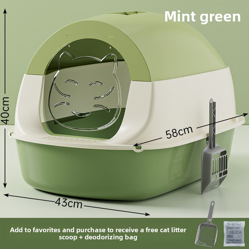 Oversized Litter Box Disinfection Deodorant Fully Enclosed Cat Toilet Litter Box Bason Extra Large Splash-Proof Wholesale