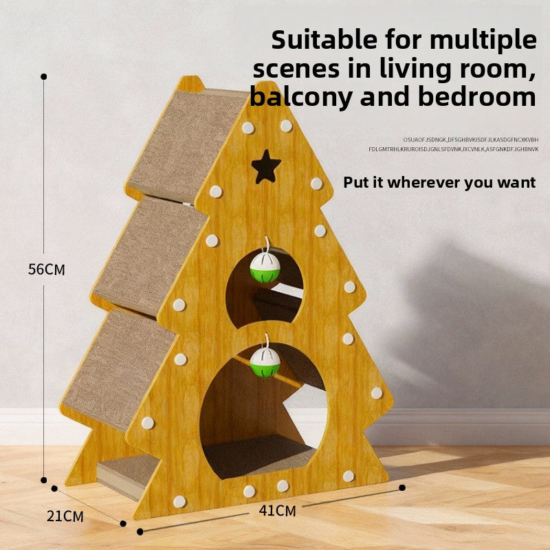 Christmas Tree Cat Scratching Board Cat Toy Corrugated Paper Cat Nest Wear-Resistant Cat Toy Cat Claw Board Non-Shedding All-Season Universal