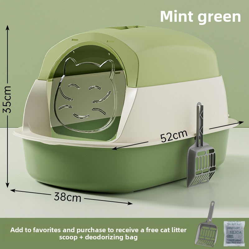 Oversized Litter Box Disinfection Deodorant Fully Enclosed Cat Toilet Litter Box Bason Extra Large Splash-Proof Wholesale