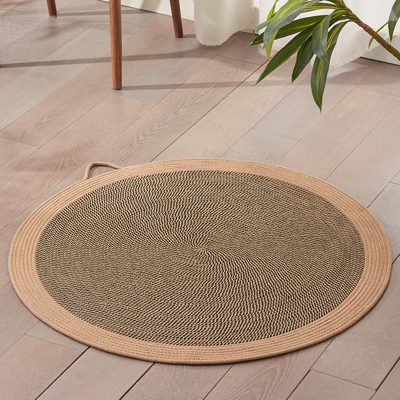 Rattan pet round mat: Cat mat for sleeping; Wear-resistant and non-flaking pet supplies; Rattan mat cat ice pad Floor mat cat scratcher