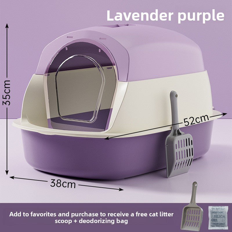 Oversized Litter Box Disinfection Deodorant Fully Enclosed Cat Toilet Litter Box Bason Extra Large Splash-Proof Wholesale