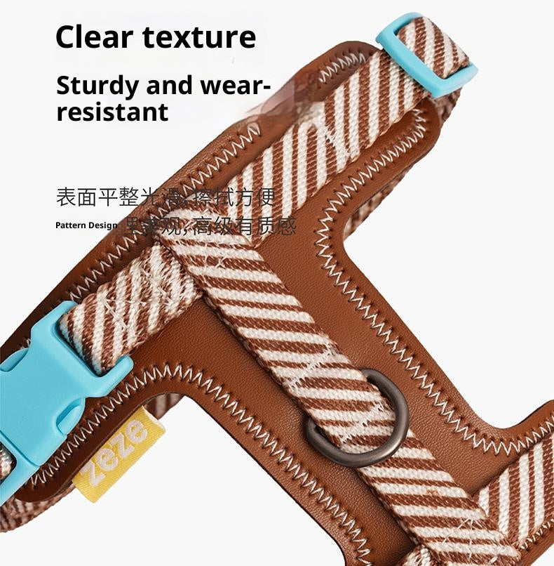 Dog and cat leashes; I-shaped anti-breakaway dog leash; Adjustable small dog chest and back straps for pet outings