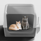 Large-sized, wide-opening closed cat litter box; Anti-splash and odor-proof cat toilet; Push out the cat litter box