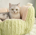 Cactus-shaped pet bed; Semi-enclosed kitten bed mat for winter warmth; Washable shaped cat beds and dog beds