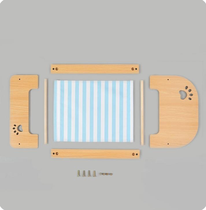 All-season wooden bed for pets; Cute Corgi cat bed sheet; Special moisture-proof design for wooden boards