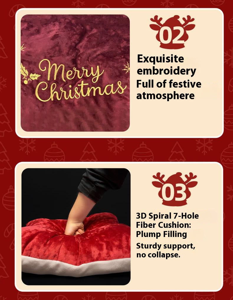 Christmas-style pet sled car bed; The detachable and washable pet dog bed is comfortable with plush