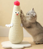 Chicken-shaped sisal claw grinding column, vertical scratch-resistant and non-flaking hemp rope column with grab board. Self-entertaining and boring cat climbing frame Pet supplies