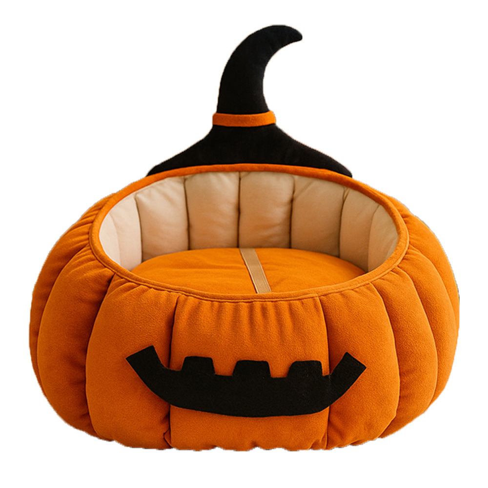 Round pumpkin-shaped pet beds, Christmas cat beds and dog beds, warm sofa bed pet pads, thickened sofa beds for cats in all seasons