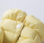 Dog down jacket with fabric label; Warm dog clothes for autumn and winter Four-legged graphene-pulled down jacket Pet clothes for small and medium-sized dogs