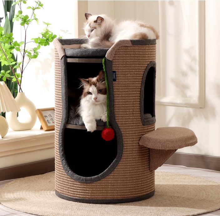 Cat bed, cat climbing frame and cat tree integrated. Sisal bucket cat house cat bed Cat toy cat bucket
