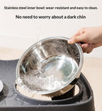 Dogs eat bowls and basins. Large dog cervical protection pet slow food bowl; Stainless steel rice bowl with high legs