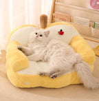 Apple-shaped sofa bed; Winter warm kitten bed; Winter cat sleeping bed; All-season sofa for pets