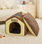 Winter warm pet bed; Small and medium-sized dogs suitable for all seasons; Luxury villa cat house