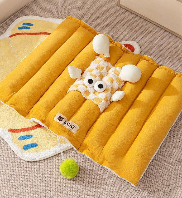 Dual-purpose tunnel mat cat bed cat mat; Play and sleep integrated cat bed Pet supplies